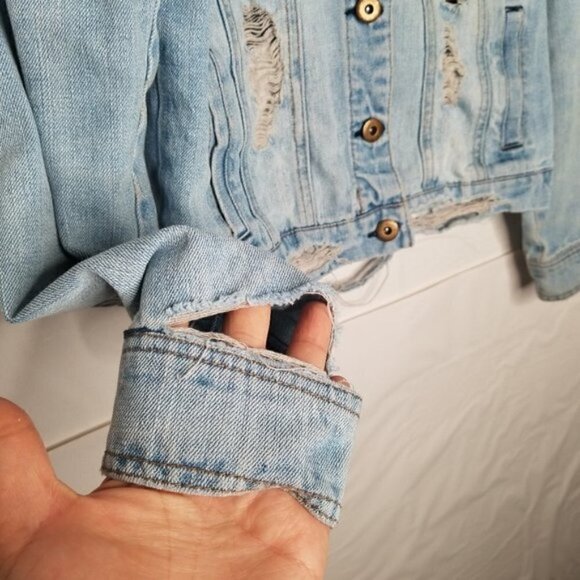 Highway Jeans Distressed Destroyed Trucker Jacket - Picture 5 of 8